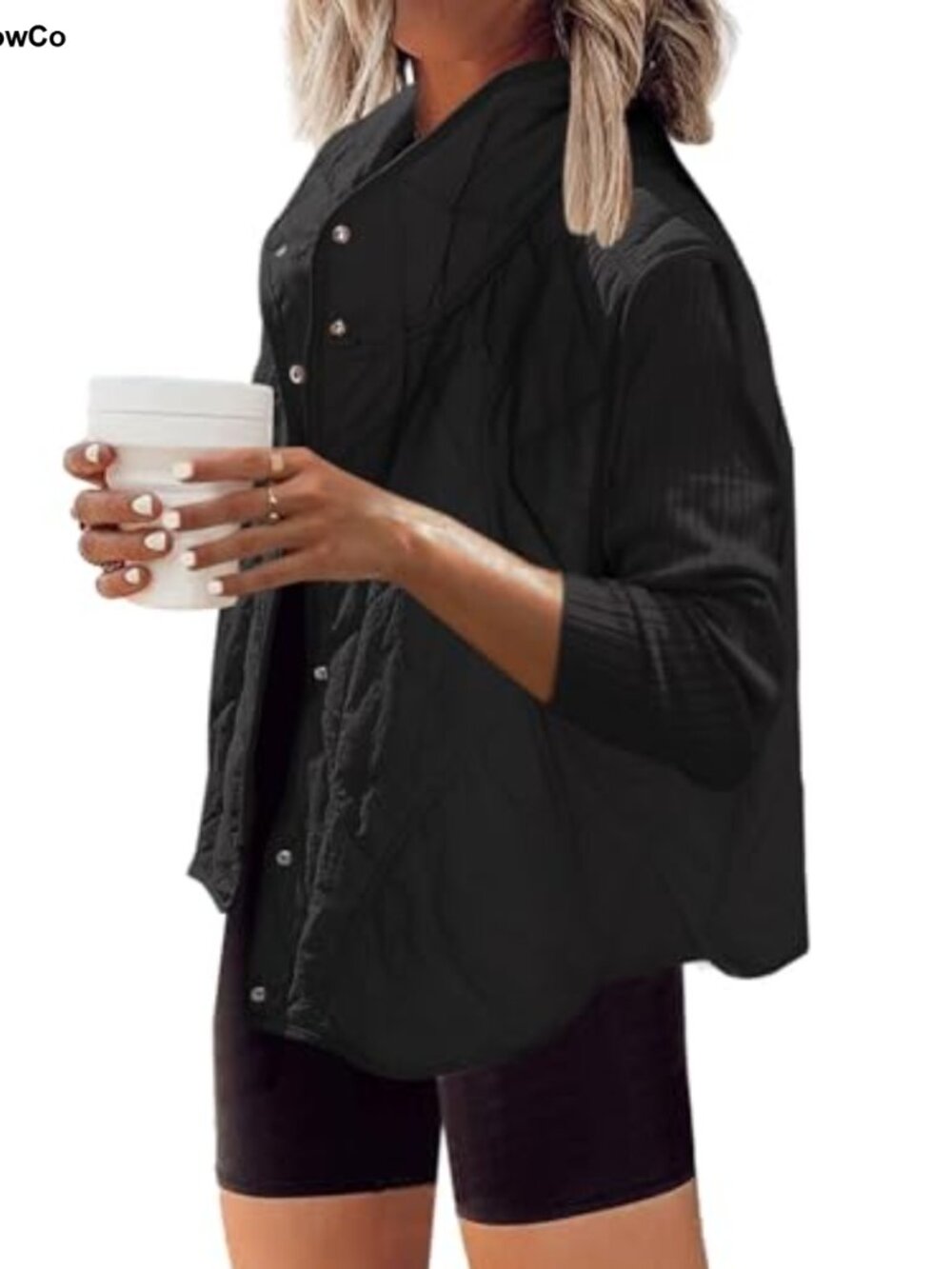Quilted Puffer Vest Nylon Snap Button Loose Fit Women's Outerwear
